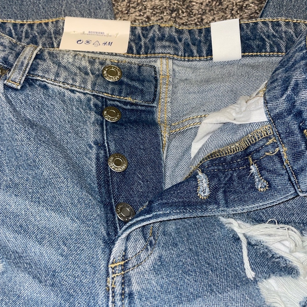H&M Blue Distressed Boyfriend Jeans - Picture 5 of 7